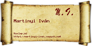Martinyi Iván névjegykártya